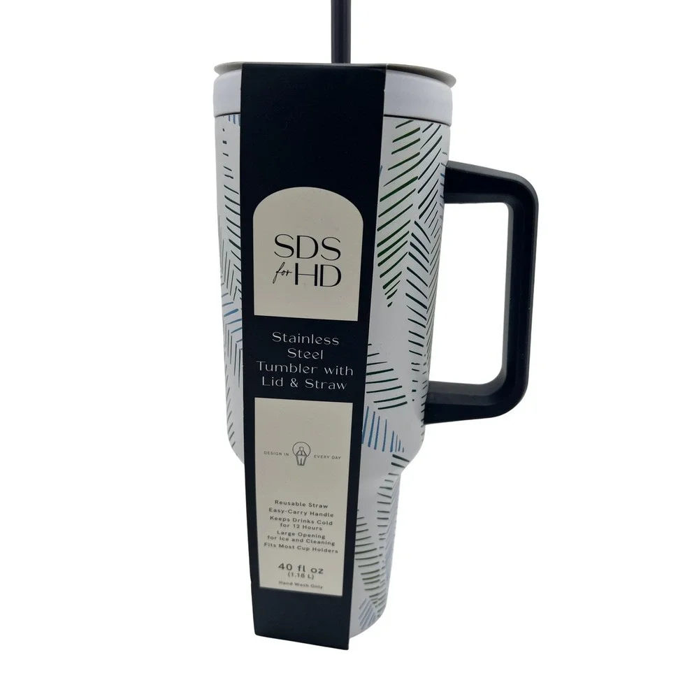 SDS for HD Stainless Steel Tumbler 40oz Lid Straw‎ Handle Reusable Insulated Cup